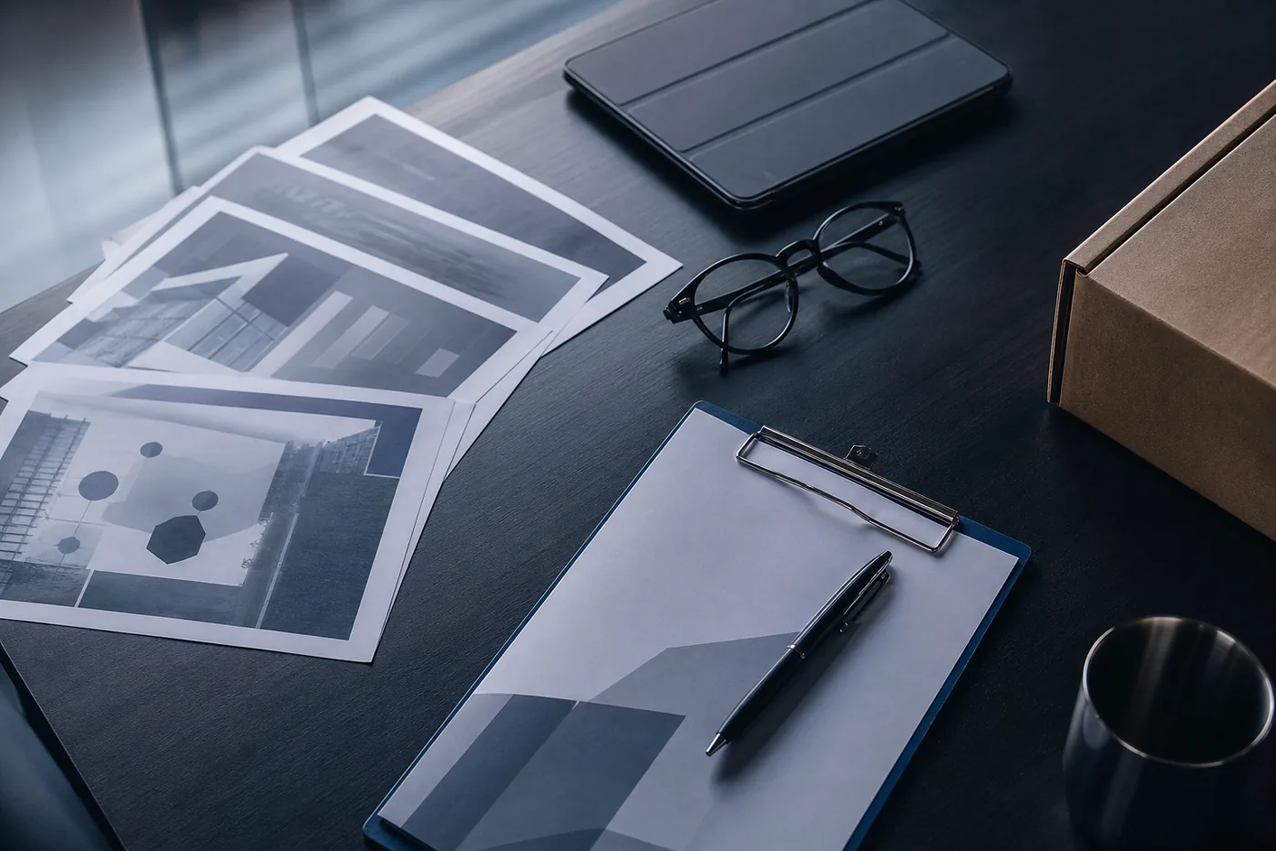 Одитор преглежда печатни политики на бюро в офис на онлайн търговец