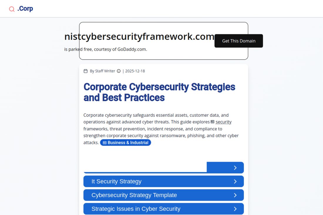 NIST Cybersecurity Framework homepage