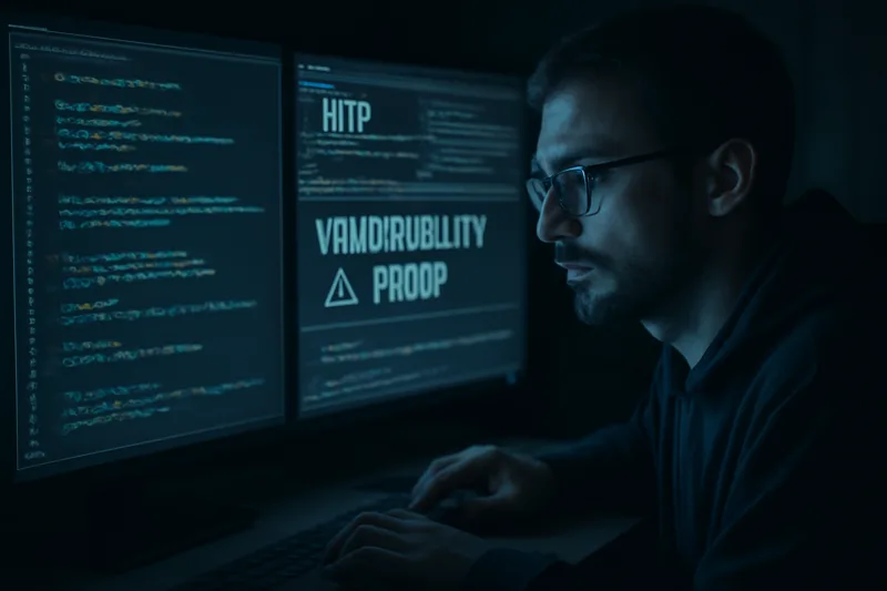 Специалист по уеб сигурност, анализиращ код на приложение и HTTP трафик за уязвимости